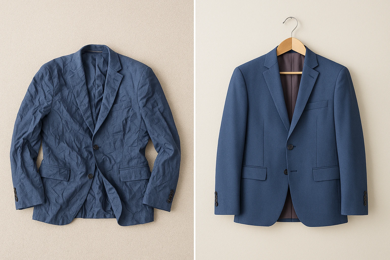 Sakko Vorher/Nachher Vergleich